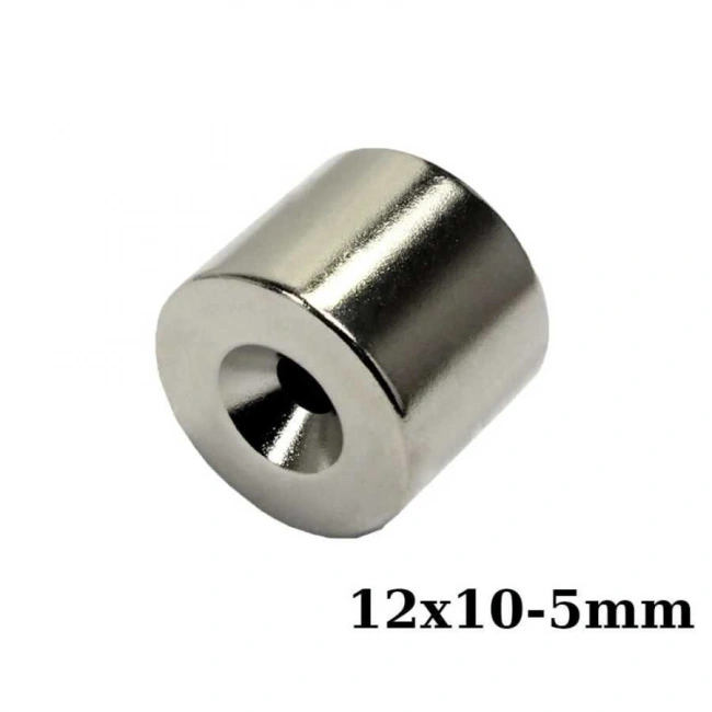 12X10-5mm Havşa Delikli Neodyum Güçlü Mıknatıs - Neodim Magnet