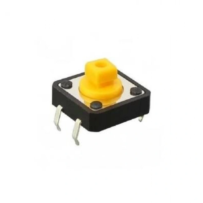 12x12x7.3mm 4 Pinli Sarı Push Buton - Tact Switch