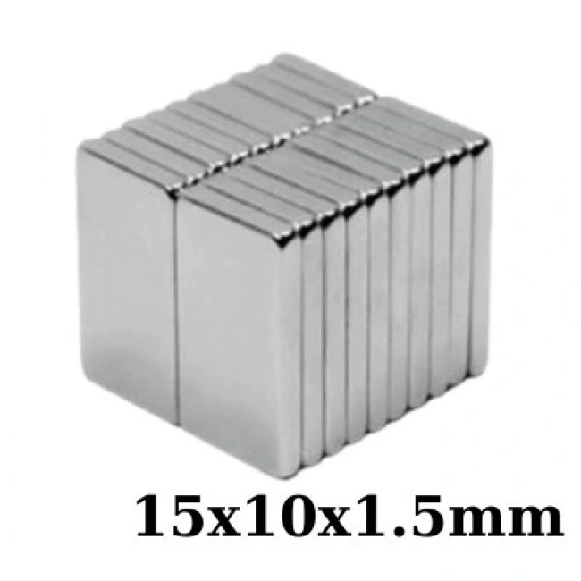15x10x1.5mm Neodyum Güçlü Mıknatıs - Neodim Magnet