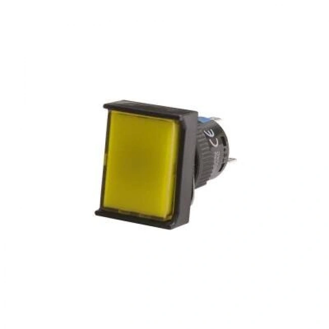 16mm 24V Sarı Yaylı Diktörtgen Buton CD-AJ-11D/24V/Y