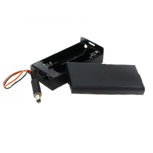 18650 2li Jacklı Pil Yuvası - Kapaklı ve Anahtarlı