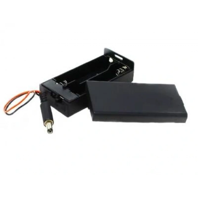 18650 2li Jacklı Pil Yuvası - Kapaklı ve Anahtarlı