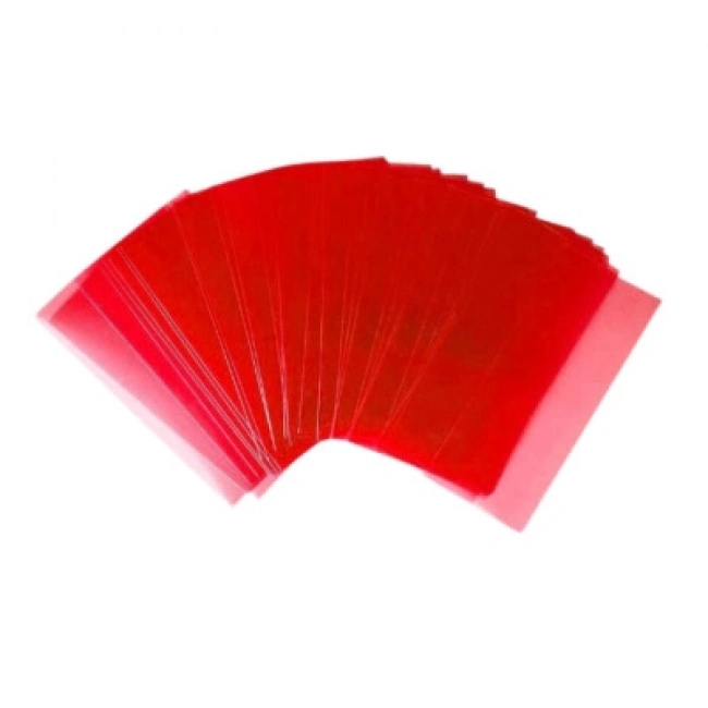 18650 Pil Kaplama Makaronu Şeffaf Kırmızı - 10 Adet