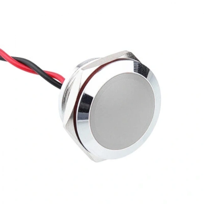 WD19L-P2 19mm 12-24V Kablolu Metal Sinyal Lambası - Beyaz