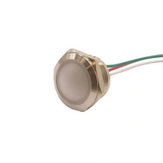 WD19L-P2/RG+ 19mm 12-24V Kablolu Metal Sinyal Lambası - 2 Renk Anot