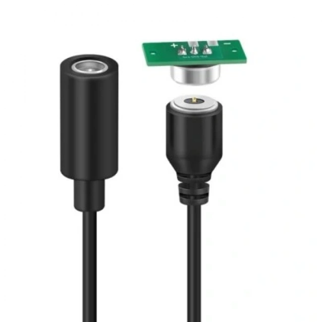 2-Pin 10mm Kablolu PCBli Pogo Pin Manyetik Konnektör Takımı - DC Soketli