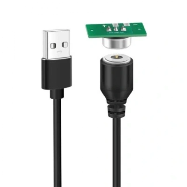 2-Pin 10mm Kablolu PCBli Pogo Pin Manyetik Konnektör Takımı - USB Soketli