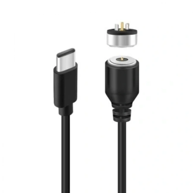 2-Pin 10mm Kablolu Pogo Pin Manyetik Konnektör Takımı - Type-C Soketli