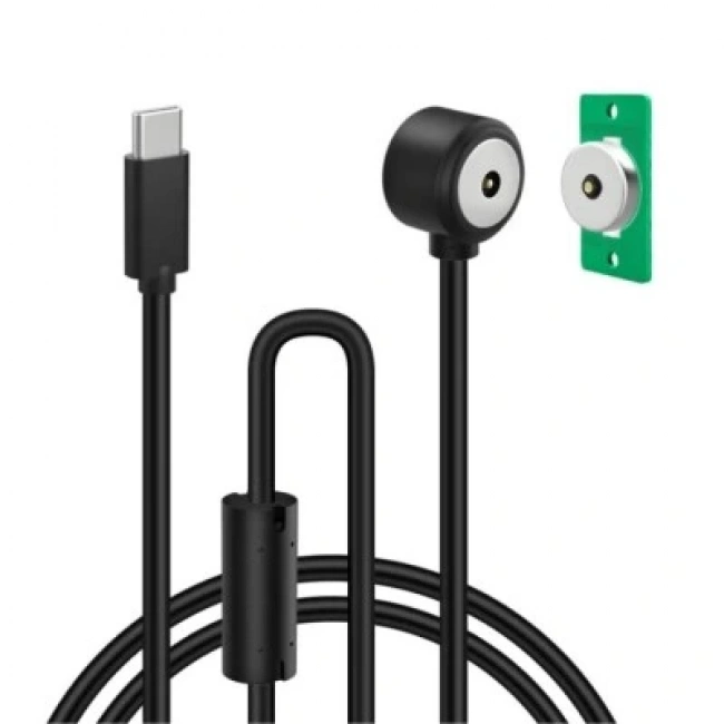 2-Pin 15mm 90C Kablolu PCBli Pogo Pin Manyetik Konnektör Takımı - Type-C Soketli