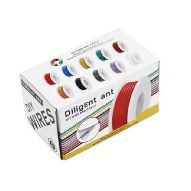 20AWG Çok Damarlı Montaj Kablosu Seti - 6 Renk 60M