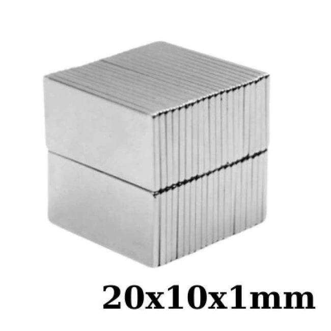 20x10x1mm Neodyum Güçlü Mıknatıs - Neodim Magnet