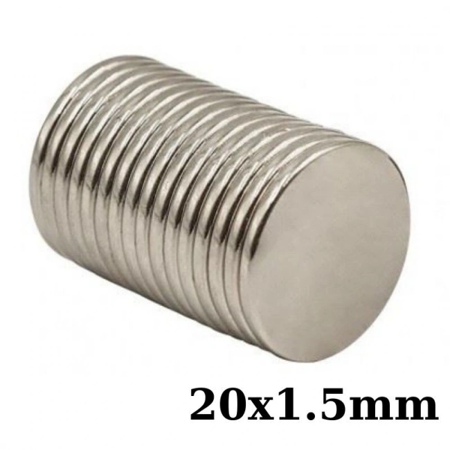 20x1.5mm Neodyum Güçlü Mıknatıs - Neodim Magnet