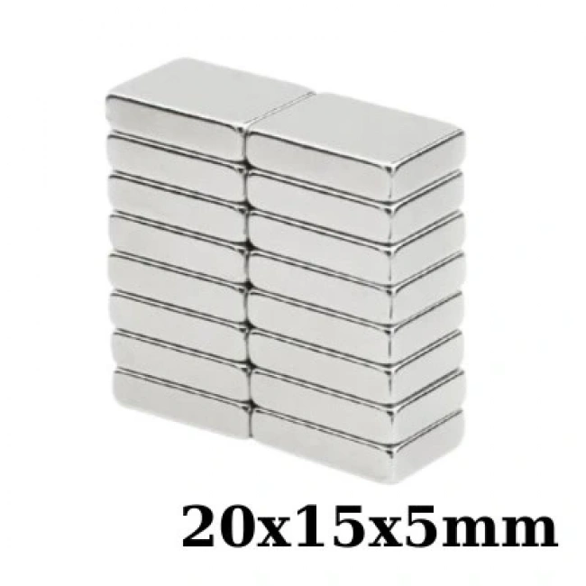 20x15x5mm Neodyum Güçlü Mıknatıs - Neodim Magnet