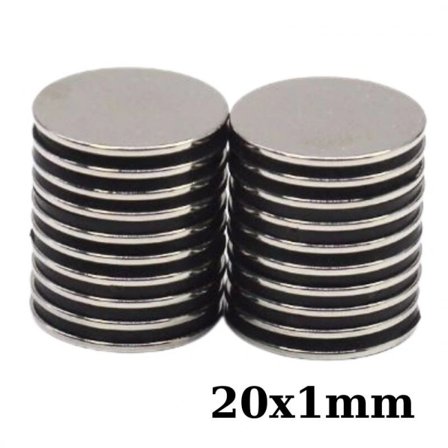 20x1mm Neodyum Güçlü Mıknatıs - Neodim Magnet