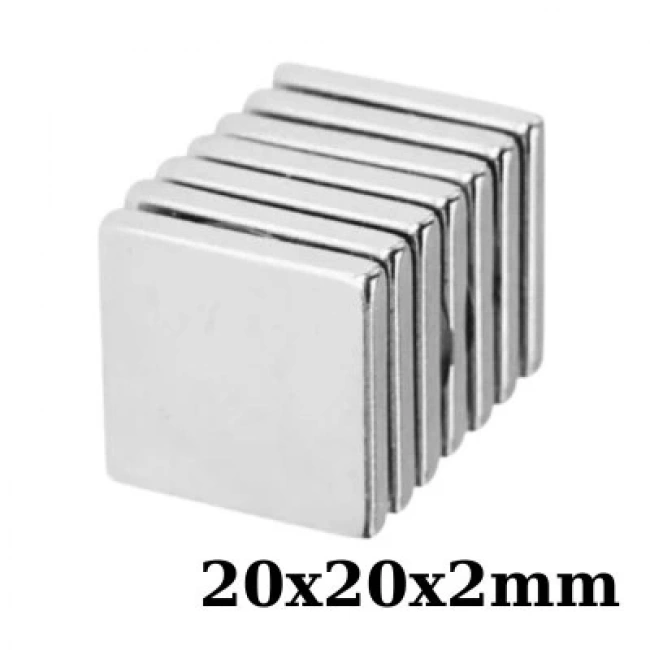 20x20x2mm Neodyum Güçlü Mıknatıs - Neodim Magnet