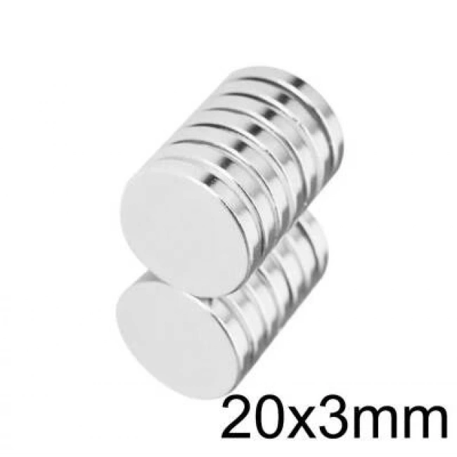 20X3mm Neodyum Güçlü Mıknatıs - Neodim Magnet