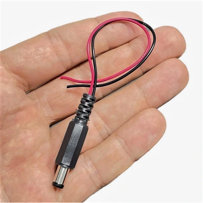 2.1mm Kablolu Erkek Jak - Jack Adaptör Fiş  15 cm 1 Adet