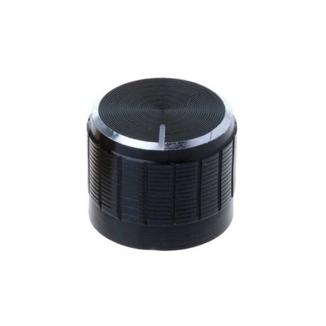 21x17 Alüminyum Potansiyometre Başlığı - Siyah