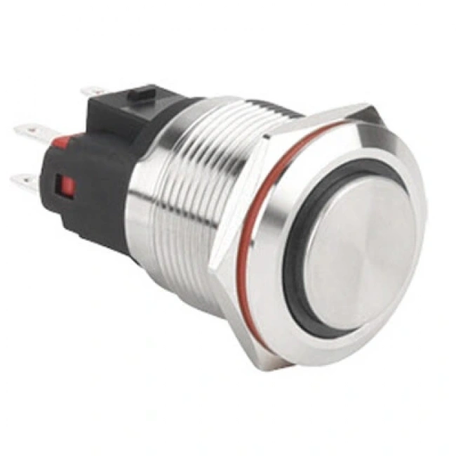 WD22E-G1Z-E 22mm Çıkık Anahtarlı Işıklı Metal Buton - Beyaz