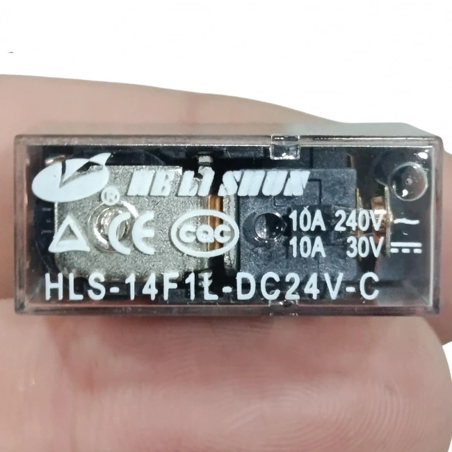 24V 10A Tek Kontak Röle - HLS-14F1L-DC24V-C