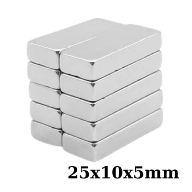25x10x5mm Neodyum Güçlü Mıknatıs - Neodim Magnet