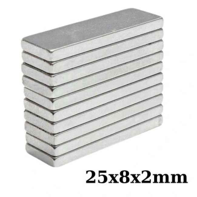 25x8x2mm Neodyum Güçlü Mıknatıs - Neodim Magnet