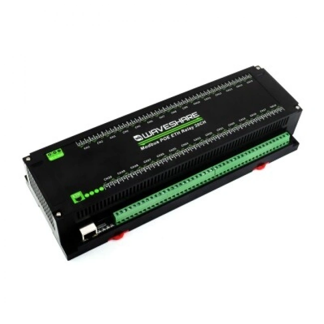30 Kanallı Ethernet Röle Modülü - Modbus RTU/Modbus TCP Protokolü- PoE Ethernet Port