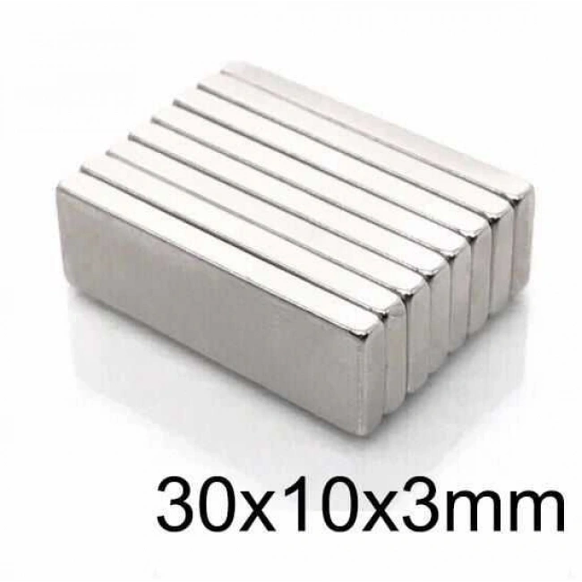 30X10x3mm Neodyum Güçlü Mıknatıs - Neodim Magnet