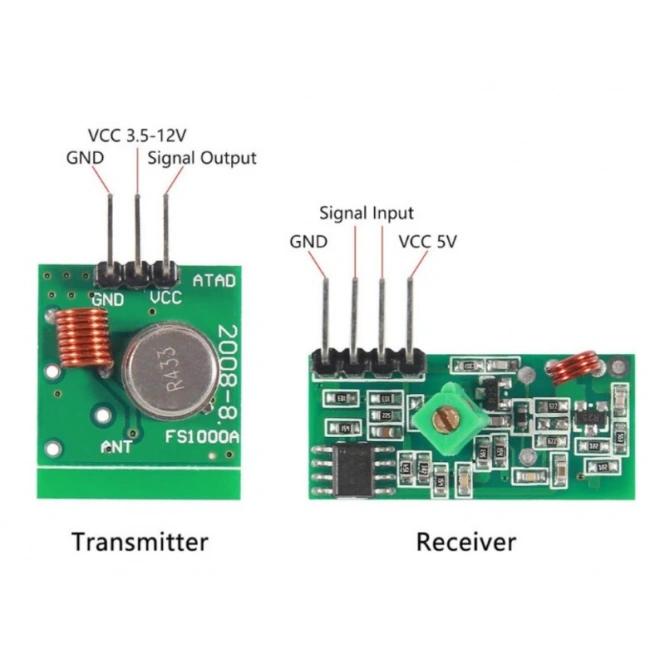 315 MHz Alıcı Verici RF Kablosuz Haberleşme Devre Seti