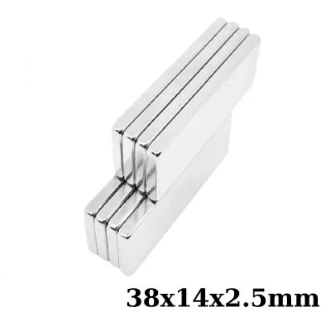 38x14x2.5mm Neodyum Güçlü Mıknatıs - Neodim Magnet