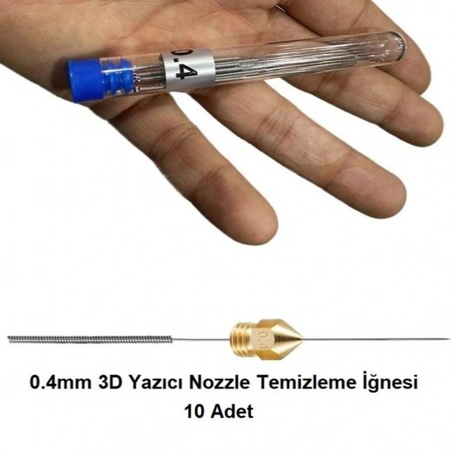 3D Yazıcı Nozzle Temizleme İğnesi 0.4mm 10 Adet