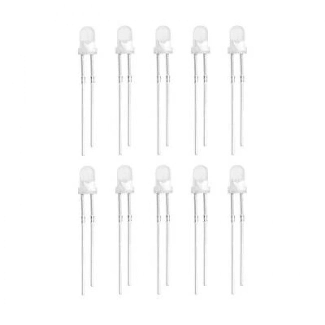 3mm Beyaz Led Paketi - 10 Adet