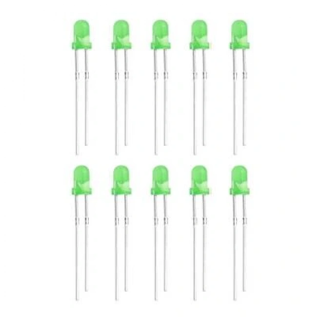 3mm Yeşil Led Paketi - 10 Adet