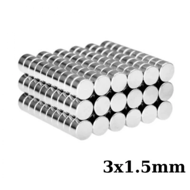 3x1.5mm Neodyum Güçlü Mıknatıs - Neodim Magnet