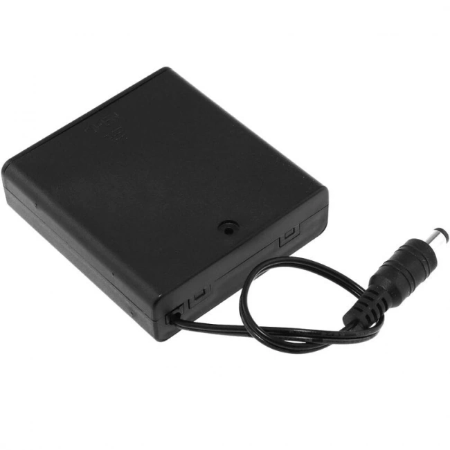 4lü AA Pil Yuvası - Jacklı Anahtarlı ve Kapaklı