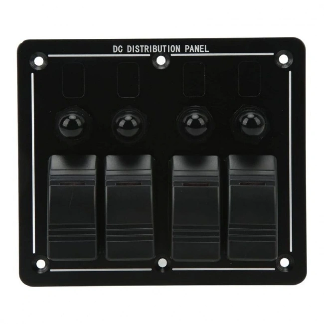 4lü ON-OFF Kırmızı Işıklı Anahtar Switch Panel - Aşırı Akım Korumalı