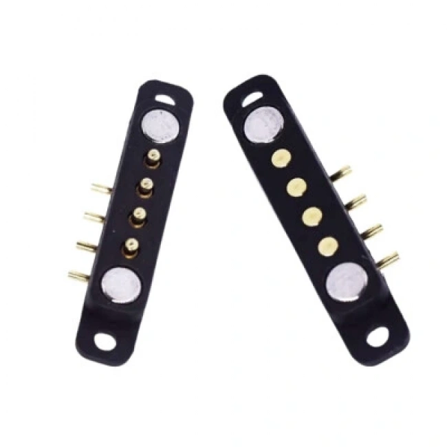 4-Pin 2.54mm 90C Pogo Pin Manyetik Konnektör Takımı - Kulaklı