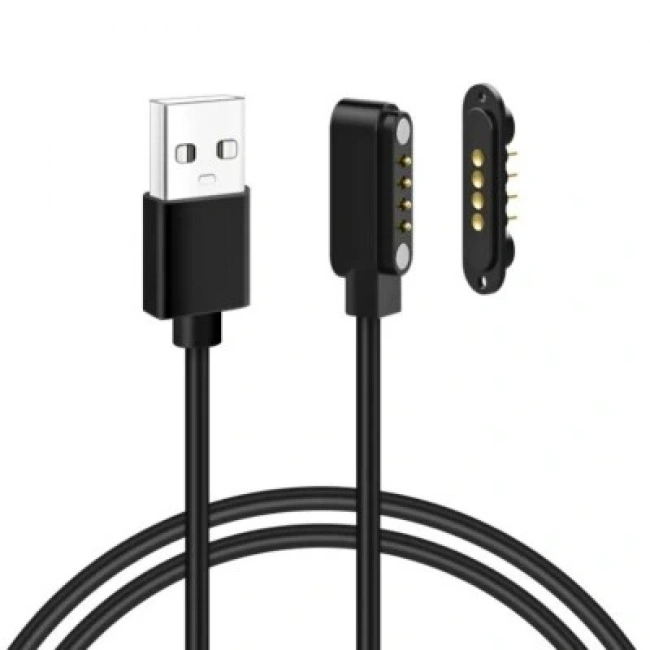 4-Pin 2.54mm Kablolu Pogo Pin Manyetik Konnektör Takımı - USB Soketli