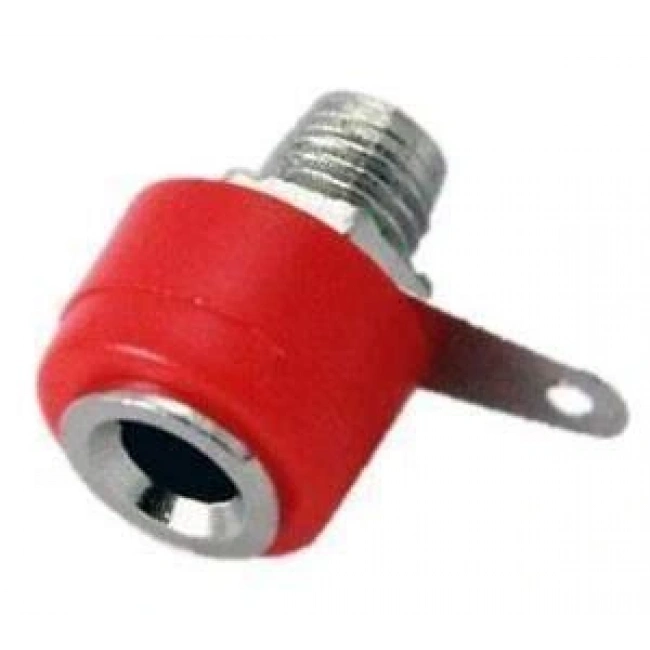 4mm Born Jak - Banana Kırmızı Kısa Dişi Soket Vidalı