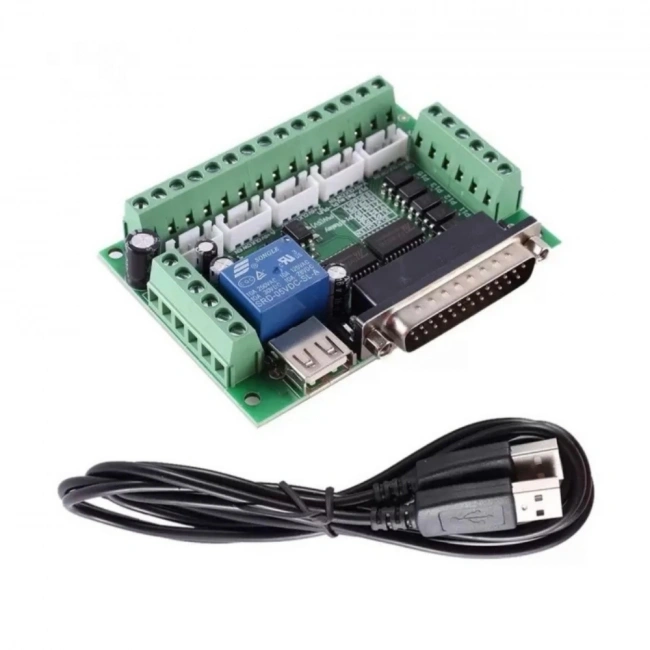 5 Eksenli Cnc Kontrol Kartı Mach3 Step Motor Sürücü + Usb Kablo