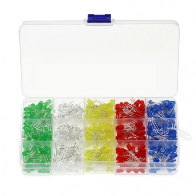 500 Parça 5 Renk Led Seti - 5mm Diyot LED Kutulu