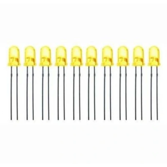 5mm 2V Sarı Led Paketi - 10 Adet