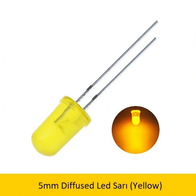 5mm Led Sarı Diyot Diffused 1 Adet