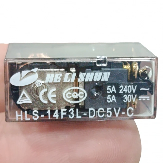 5V 5A Çift Kontak Röle - HLS-14F3L-DC5V-C