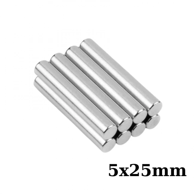 5x25mm Neodyum Güçlü Mıknatıs - Neodim Magnet