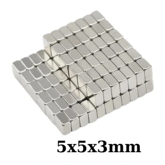 5x5x3mm Neodyum Güçlü Mıknatıs - Neodim Magnet