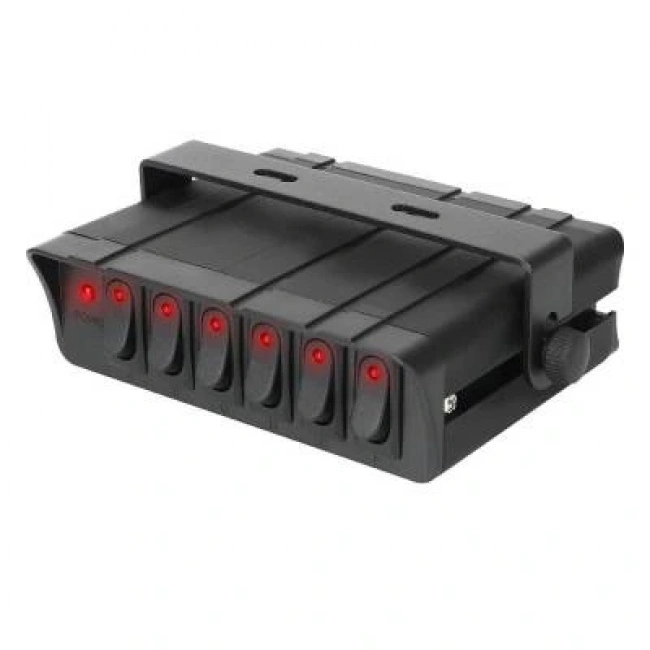 6lı ON-OFF Nokta Işıklı Anahtar Metal Kutulu 12V-24V 20A