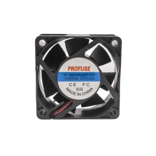 60x60x25mm 12V 0.20A Fan 2 Kablolu