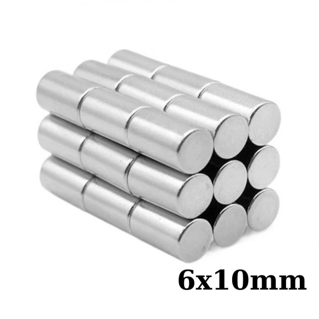 6x10mm Neodyum Güçlü Mıknatıs - Neodim Magnet