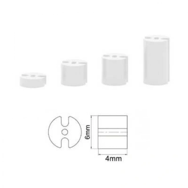 6x4mm 3 Pin Led Distans (Standoff) - Beyaz